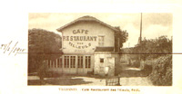Le café-restaurant des Tilleuls après la crue de 1910/(indication du niveau atteint)