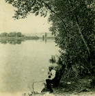 Pêche à l'épuisette en bord de Seine