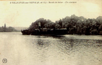 Bateau à vapeur sur le grand bras de la Seine