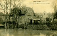 La villa "Le vieux moulin", pendant la crue de 1910