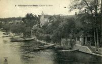 La  Seine, vue du pont,/et les villas de la rue du Pont