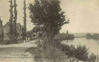 Le chemin du bord de Seine vers Médan/et les peupliers
