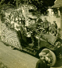 Char fleuri,/lors de la fête de la Rosière