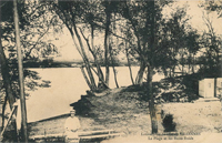La plage de l'île, sur le grand bras de la Seine/avec ses cabines
