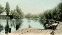 Le port du restaurant Bodin/(devenu le restaurant "Les Tilleuls")