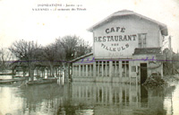Le restaurant "Les Tilleuls"/après la décrue de la Seine