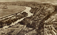 Vue aérienne de la Seine et des îles