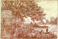 Vieux chalet près du pont