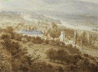 Vue de Villennes-detail/le château et l'église