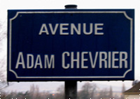Plaque de l'avenue Adam Chevrier à Villennes