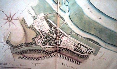 Plan du domaine d'Acqueville sur toile, 1779