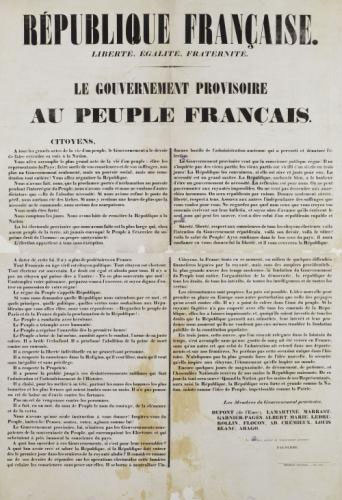 Affiche de la Révolution de 1848