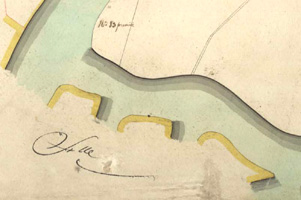 Plan cadastral de 1821 montrant les îlots.
