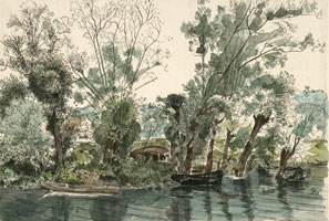 Autre eau-forte 'Les saules des Mottiaux'.