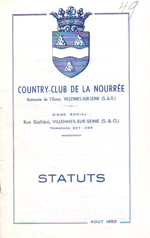 Statuts de l'association sportive du Country-Club.