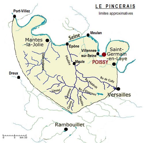 Carte de la région du Pincerais.