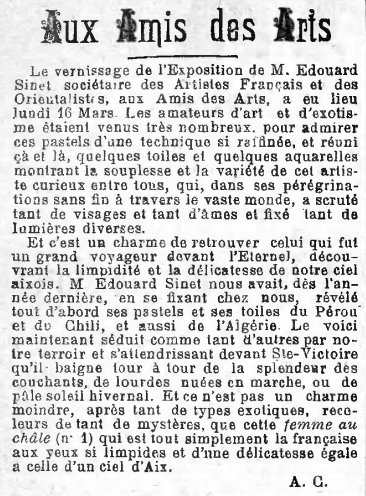 Exposition Édouard Sinet
