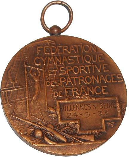 Médaille de compétition de l'Espérance, 1933 (recto).