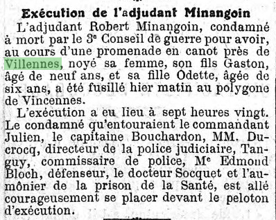 Annonce de l'exécution dans Le Figaro du 6 décembre 1917