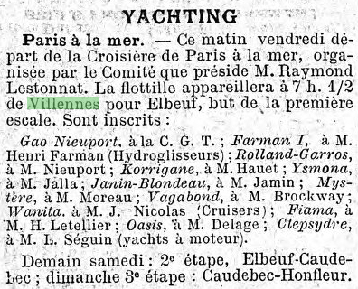 Article du Figaro sur la croisière Paris-Mer.