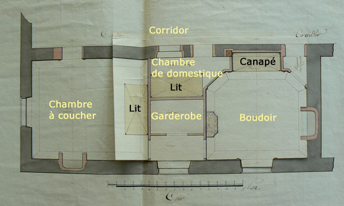 Plan de l'appartement du propriétaire en 1784