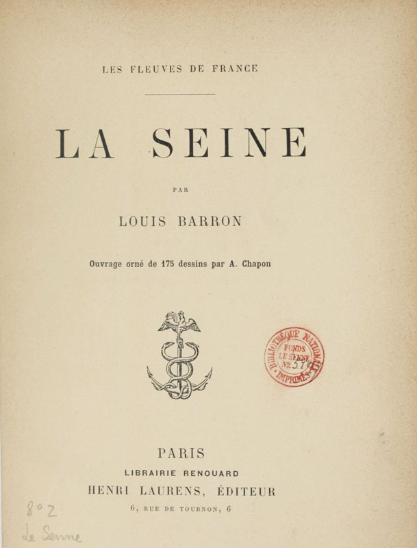 Couverture du livre 'La Seine' de Louis Barron.