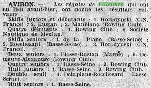 Article du journal Le Matin sur les régates de 1911.