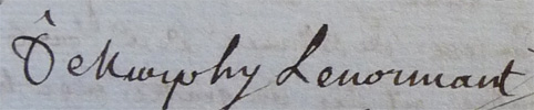 Signature de Marie-Louise O'Murphy Lenormant