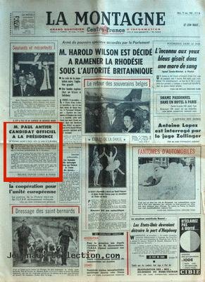 Candidature Paul Antier 1965