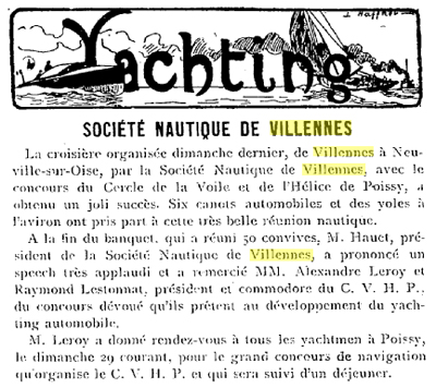 Autre article de la Navigazette de 1912.