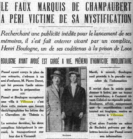 Article du Petit Parisien du 6 octobre 1929
