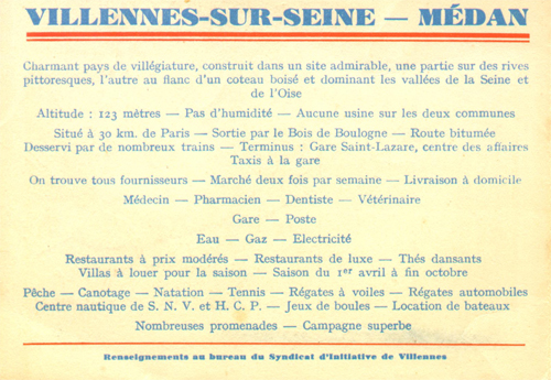 Extrait du dépliant touristique.