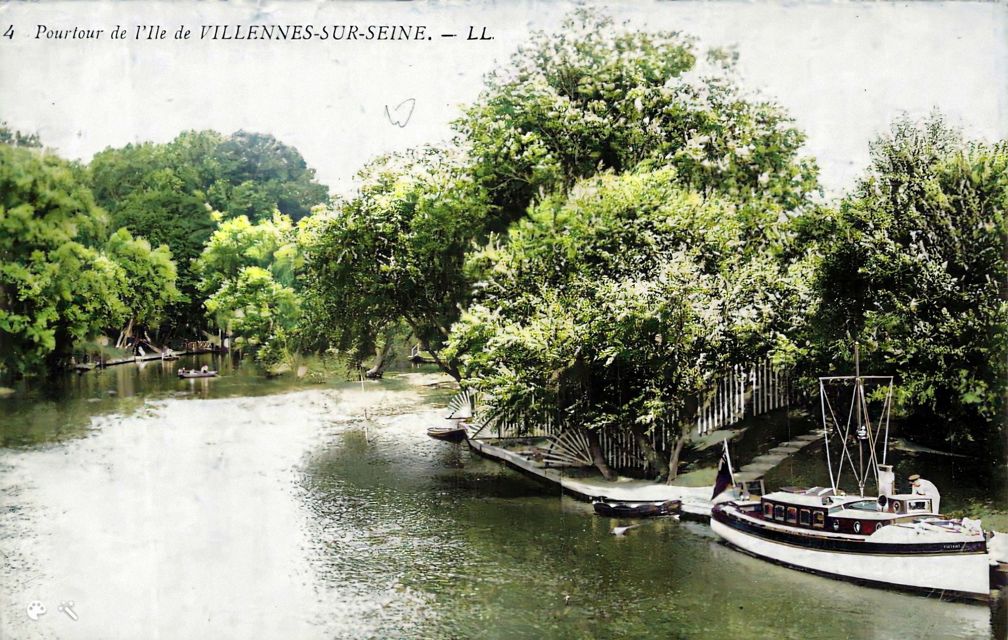 Bateau sur la Seine en 1918.