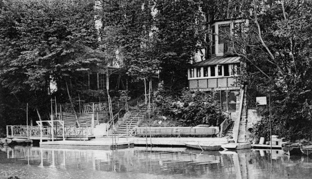 Le restaurant Perche vu de la Seine en 1918.