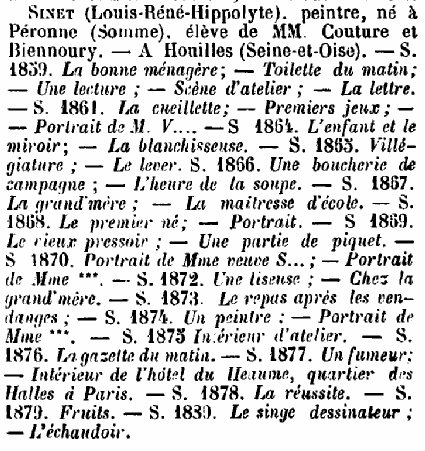 Liste des œuvres de Louis René Sinet
