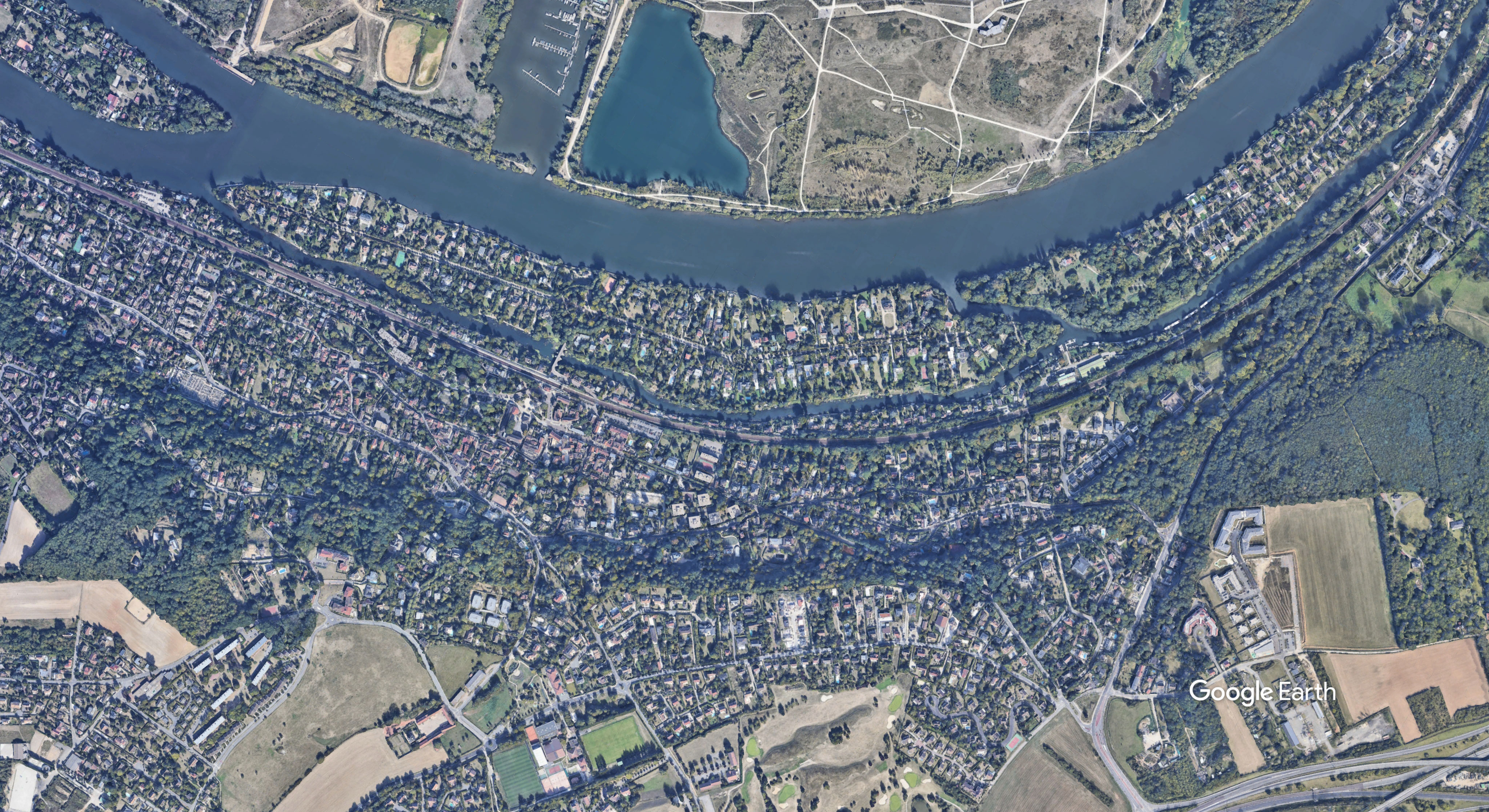 Vue satellite de Villennes-sur-Seine