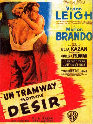Affiche du film 'Un Tramway nommé désir'.