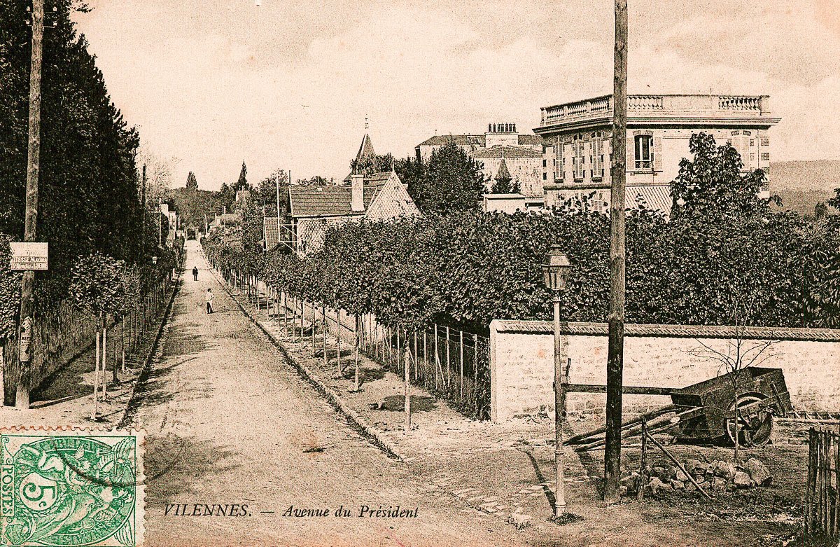 Avenue du Président avec charrette