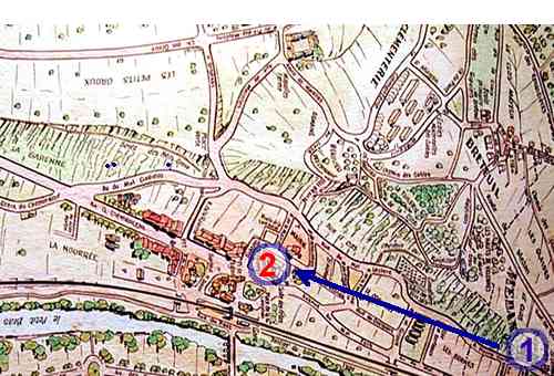 Plan montrant le terrain sur le champ communal.