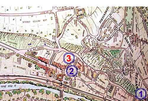 Plan montrant le terrain près de la Mairie.