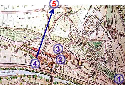 Plan montrant l'emplacement de la Halle des Sports.
