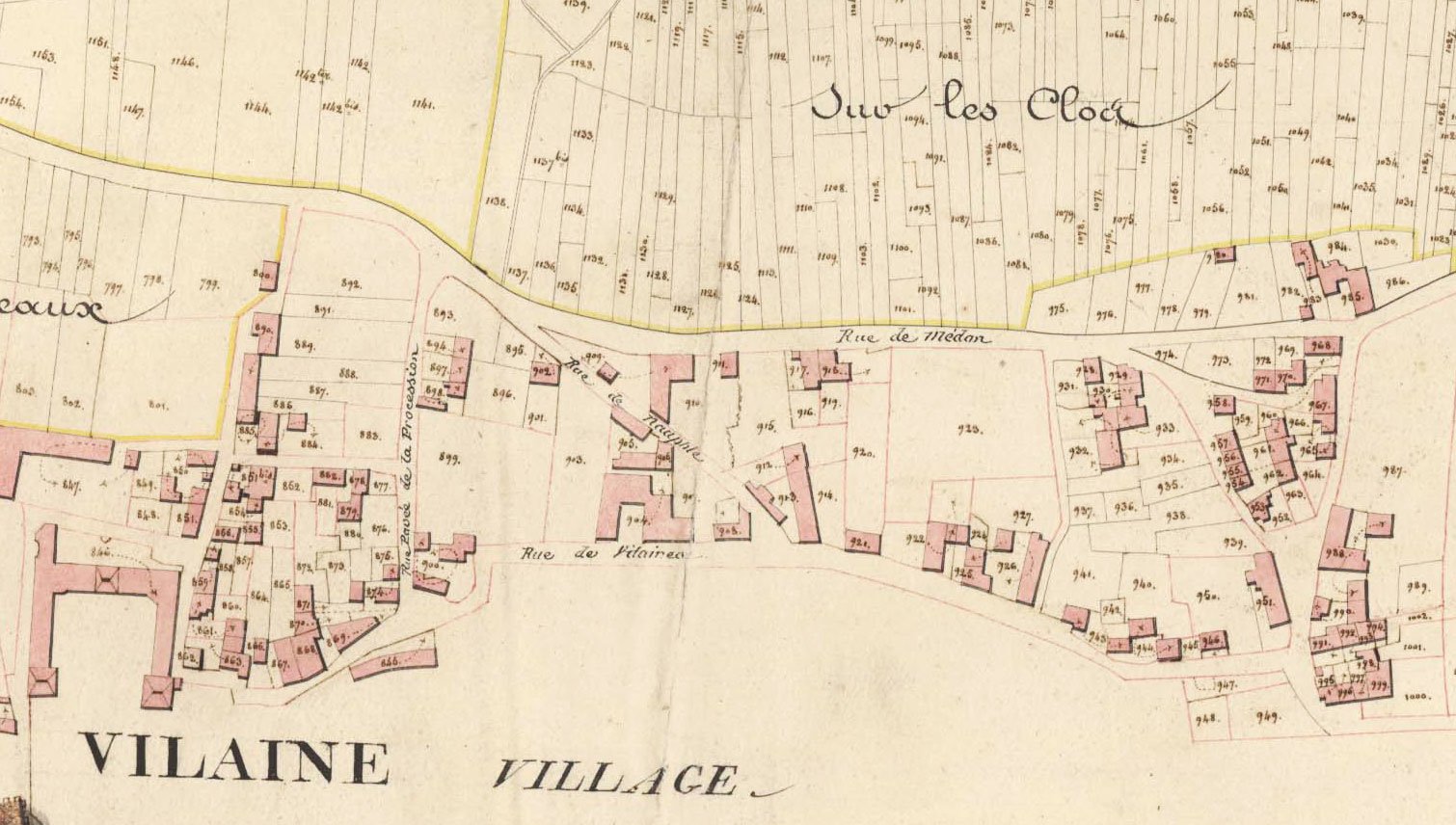 Cadastre chemin de Médan partie centre