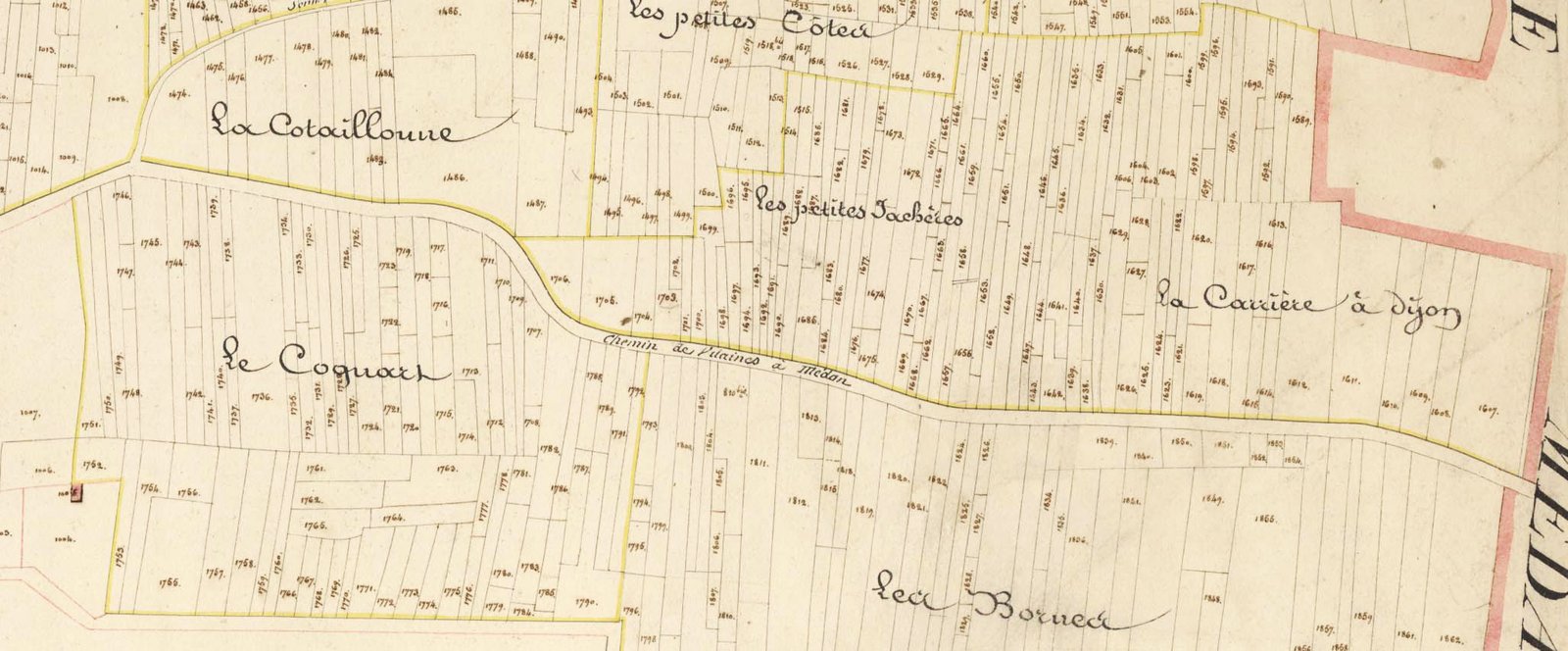 Cadastre chemin de Médan partie droite