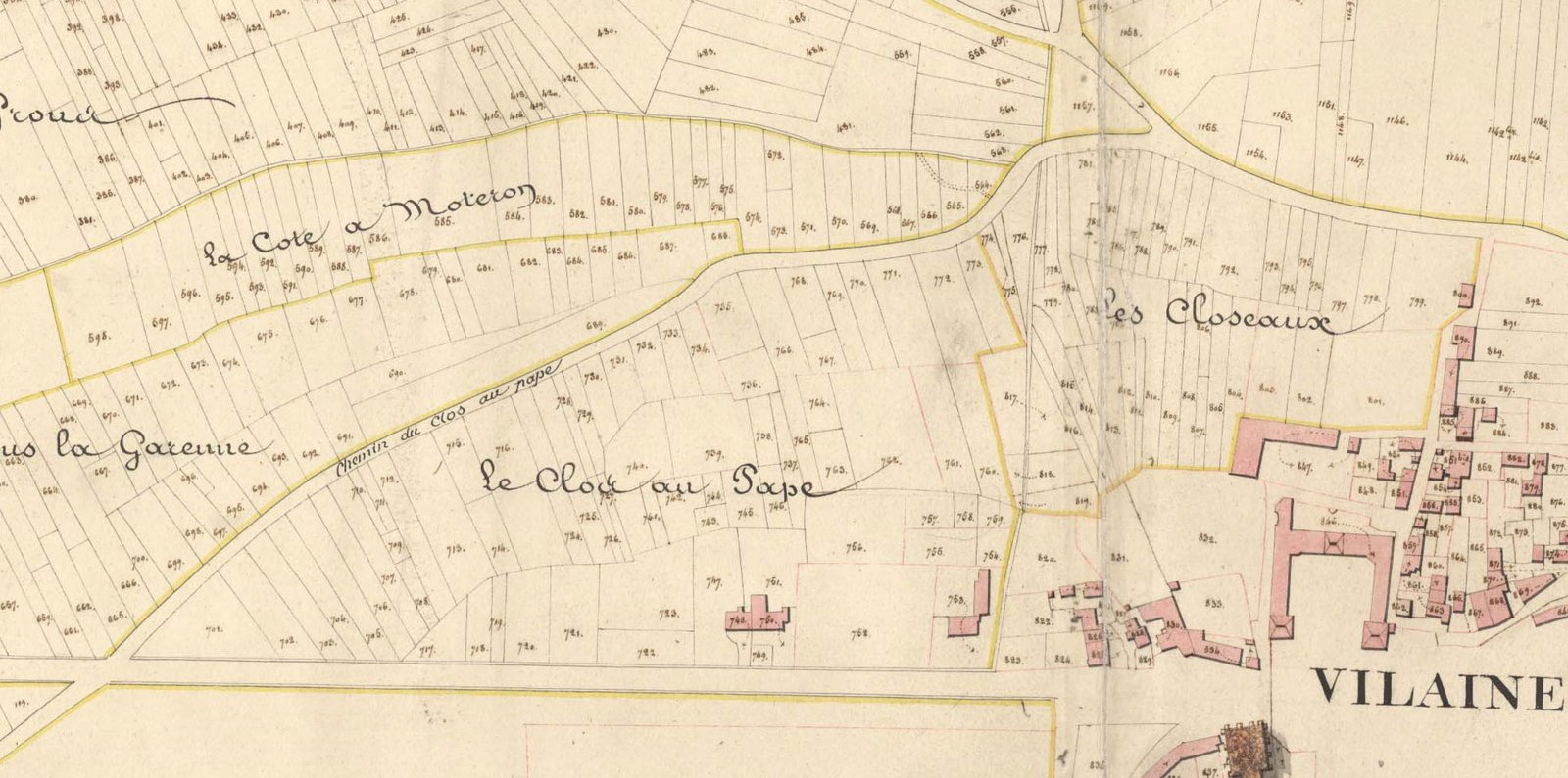 Cadastre chemin de Médan partie gauche