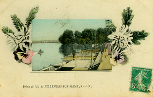 Carte postale fleurie de Villennes, 1913.