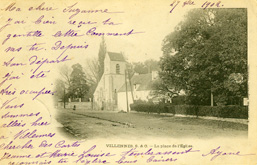Carte postale ancienne de l'église de Villennes.