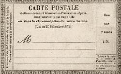 Première carte postale officielle française.