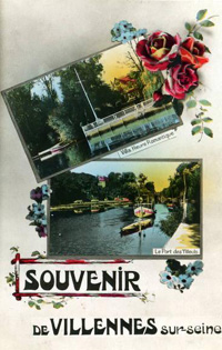 Carte postale souvenir multi-vues de Villennes.