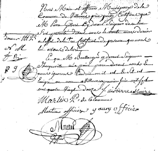 Certificat de présence de Pierre Gilbert de Voisins.