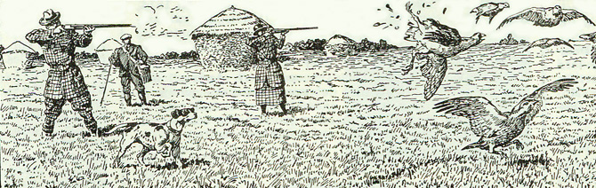 Scène de chasse au 19ème siècle.